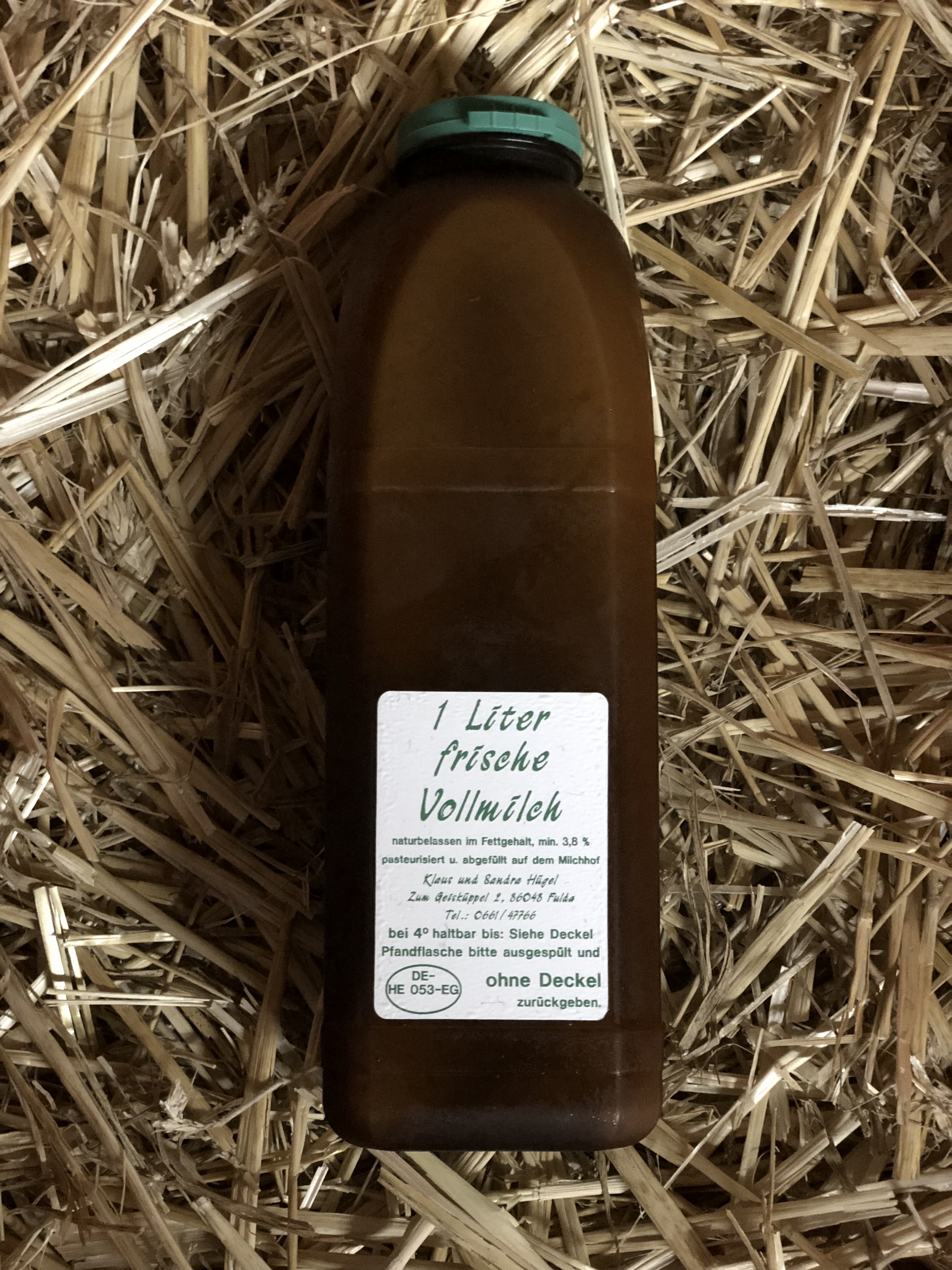 Milch 1 Liter – Pasteurisierte Milch – PFANDFLASCHE – Milchhof Hügel